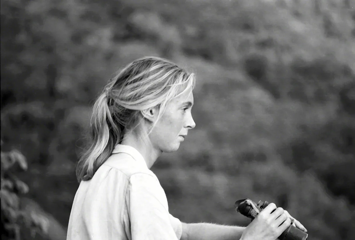 A young Jane Goodall at Gombe